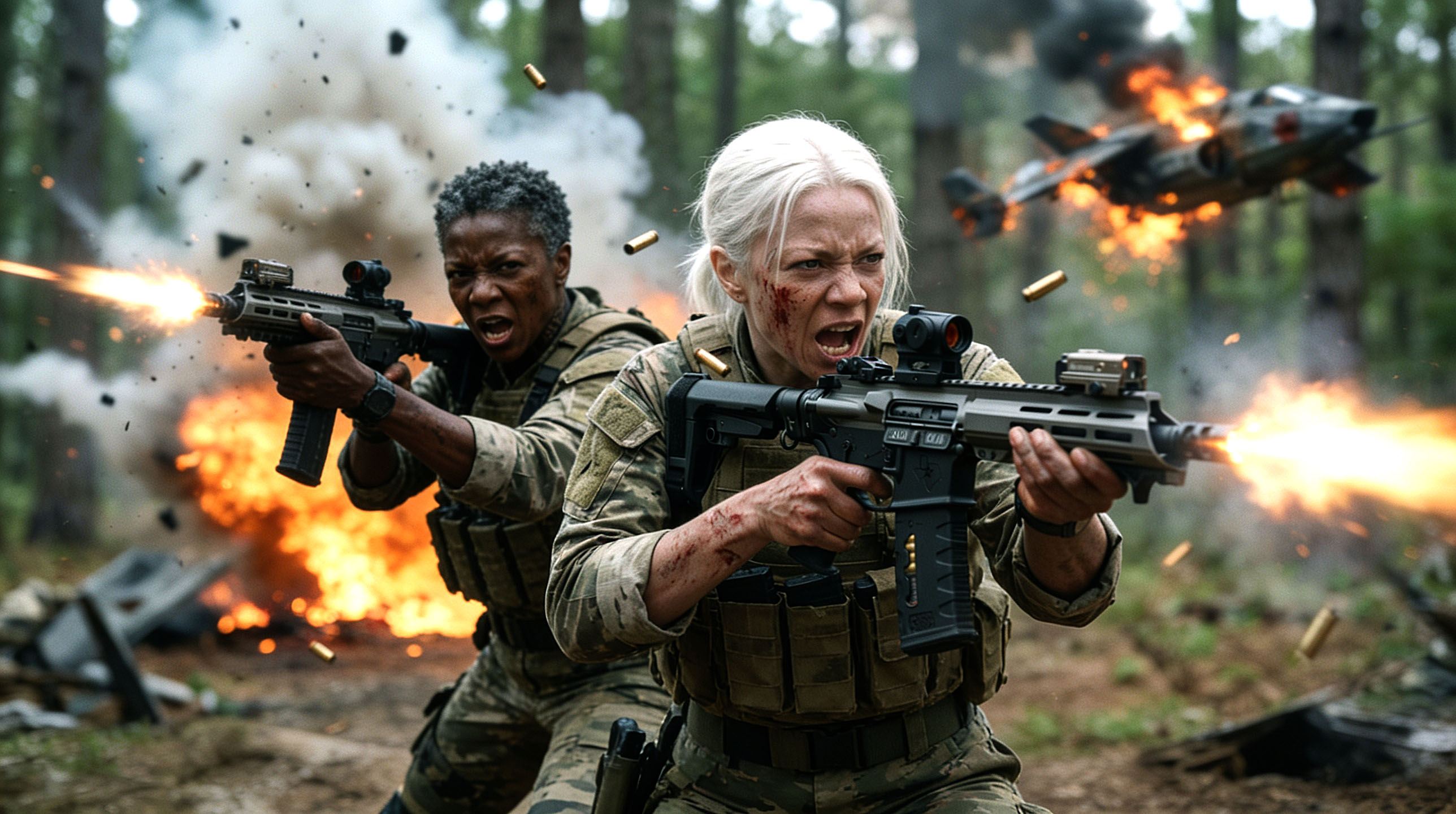 Ìrètí — two women in an intense forest firefight